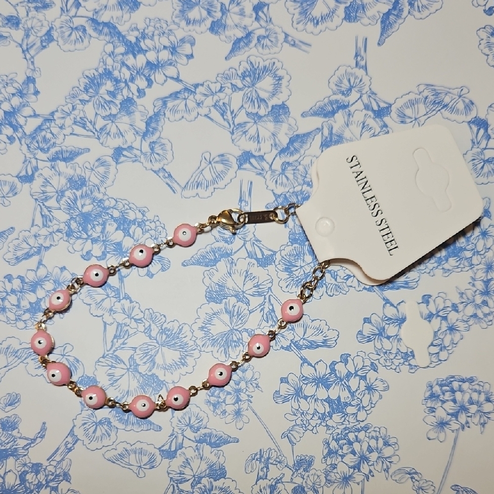 🧿 Blush Charm Evil Eye Bracelet